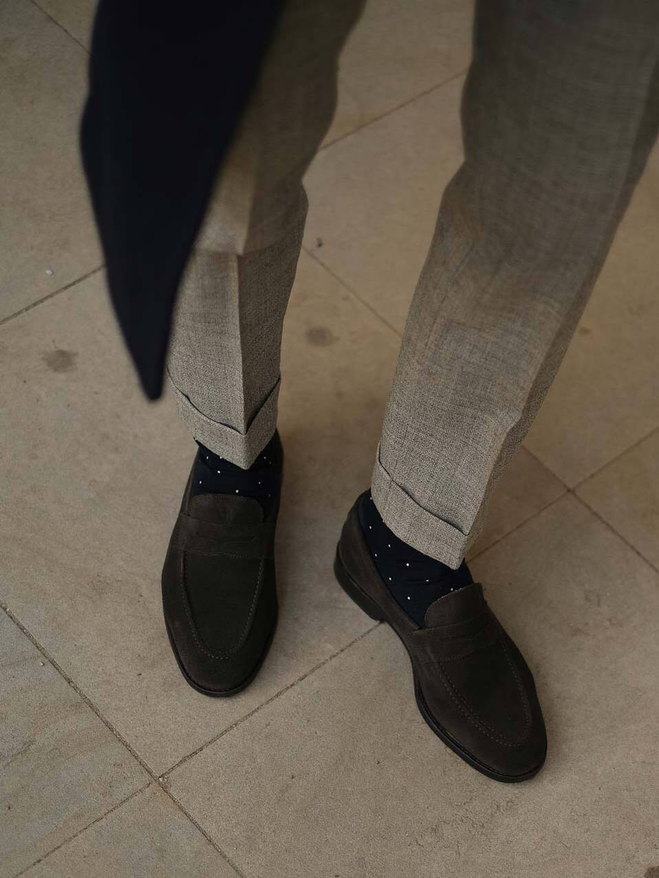 example of loafers and trousers fit