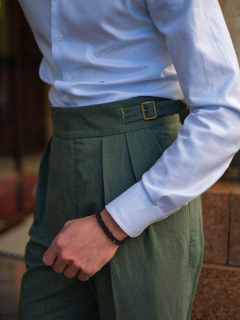 green trouser fit