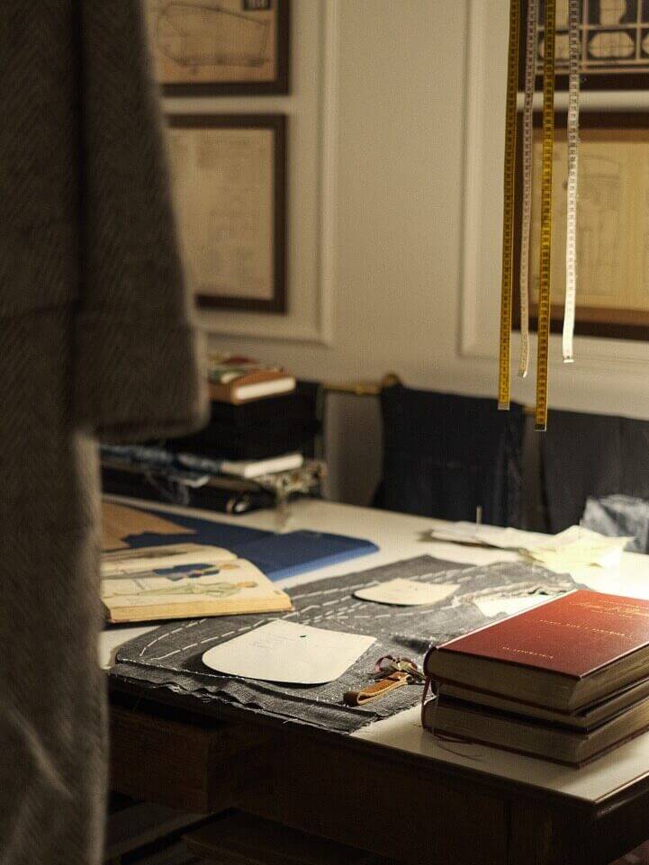 a picture of the desktop where my bespoke suit was created