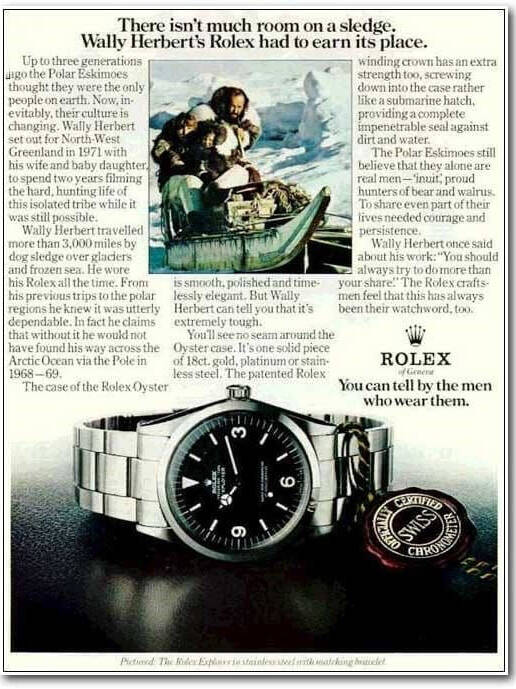 famous vintage rolex ads wally herbert's watches