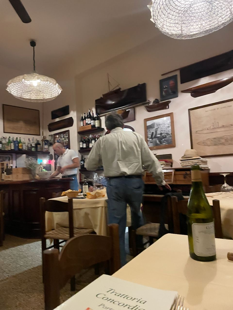 The restaurant Concordia in Linguria, Italy